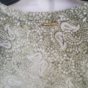 Michael Kors Green Paisley Top